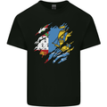 Torn Flag Saint Pierre and Miquelon Kids T-Shirt Childrens Black
