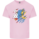 Torn Flag Saint Pierre and Miquelon Kids T-Shirt Childrens Light Pink