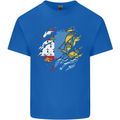 Torn Flag Saint Pierre and Miquelon Kids T-Shirt Childrens Royal Blue