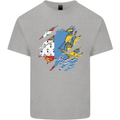 Torn Flag Saint Pierre and Miquelon Kids T-Shirt Childrens Sports Grey