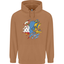 Torn Flag Saint Pierre and Miquelon Mens 80% Cotton Hoodie Caramel Latte