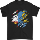 Torn Flag Saint Pierre and Miquelon Mens T-Shirt 100% Cotton Black