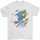 Torn Flag Saint Pierre and Miquelon Mens T-Shirt 100% Cotton White