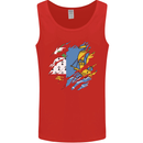 Torn Flag Saint Pierre and Miquelon Mens Vest Tank Top Red