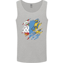 Torn Flag Saint Pierre and Miquelon Mens Vest Tank Top Sports Grey