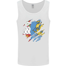 Torn Flag Saint Pierre and Miquelon Mens Vest Tank Top White