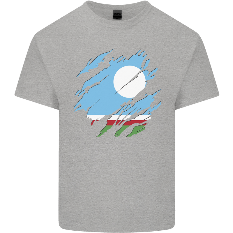 Torn Flag Sakha Republic Kids T-Shirt Childrens Sports Grey