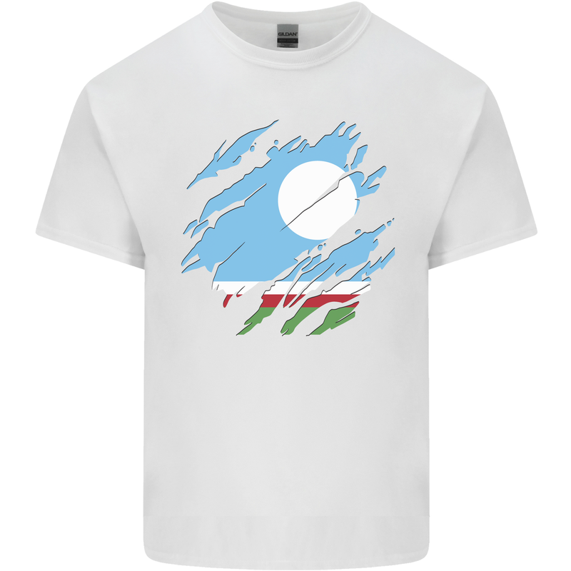 Torn Flag Sakha Republic Kids T-Shirt Childrens White