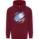 Torn Flag Sakha Republic Mens 80% Cotton Hoodie Maroon
