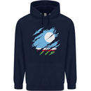 Torn Flag Sakha Republic Mens 80% Cotton Hoodie Navy Blue