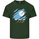 Torn Flag Sakha Republic Mens Cotton T-Shirt Tee Top Forest Green