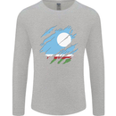 Torn Flag Sakha Republic Mens Long Sleeve T-Shirt Sports Grey