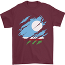 Torn Flag Sakha Republic Mens T-Shirt 100% Cotton Maroon
