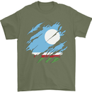 Torn Flag Sakha Republic Mens T-Shirt 100% Cotton Military Green