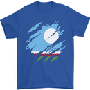 Torn Flag Sakha Republic Mens T-Shirt 100% Cotton Royal Blue