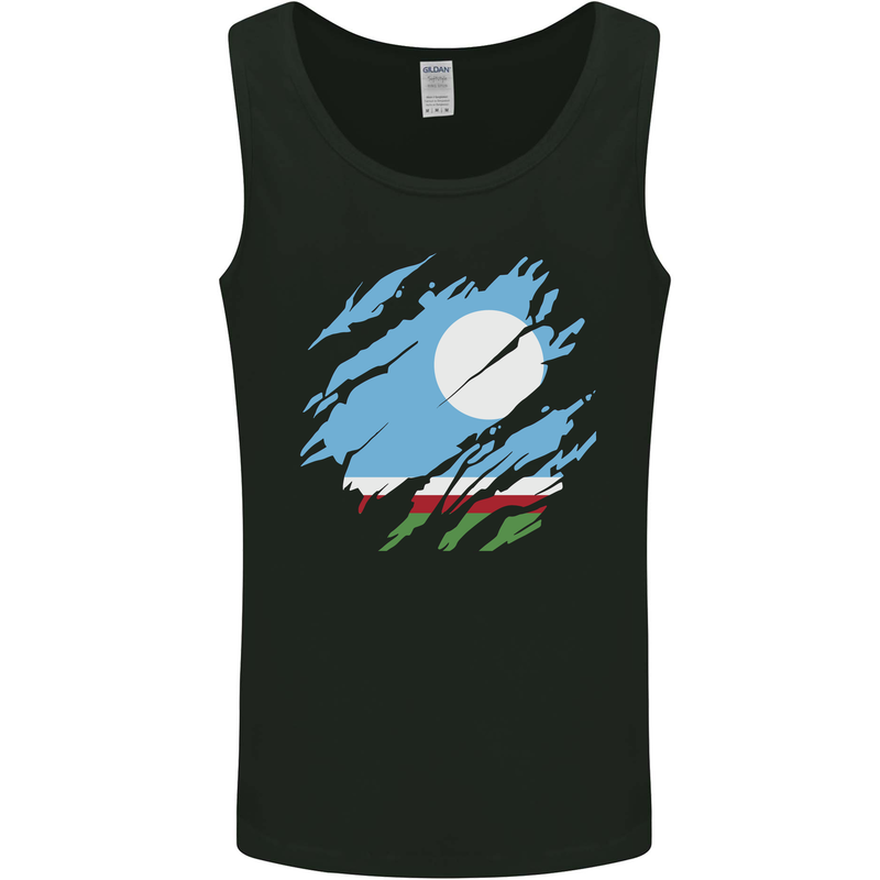 Torn Flag Sakha Republic Mens Vest Tank Top Black