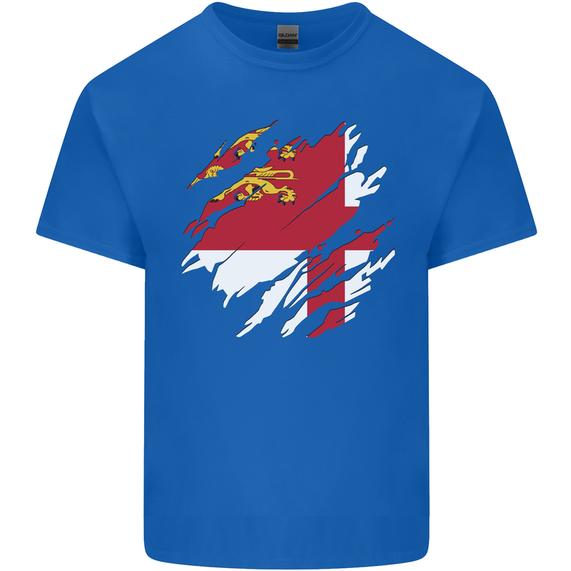 Torn Flag Sark Kids T-Shirt Childrens Royal Blue