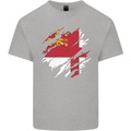 Torn Flag Sark Kids T-Shirt Childrens Sports Grey
