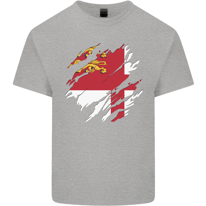 Torn Flag Sark Kids T-Shirt Childrens Sports Grey