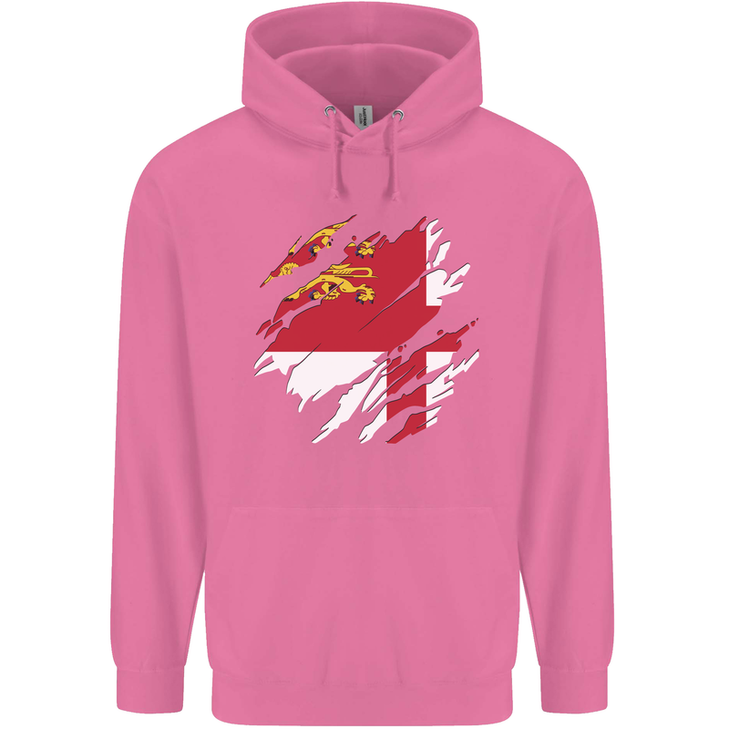 Torn Flag Sark Mens 80% Cotton Hoodie Azelea