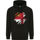 Torn Flag Sark Mens 80% Cotton Hoodie Black