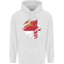Torn Flag Sark Mens 80% Cotton Hoodie White