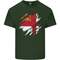 Torn Flag Sark Mens Cotton T-Shirt Tee Top Forest Green