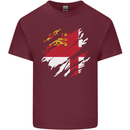 Torn Flag Sark Mens Cotton T-Shirt Tee Top Maroon