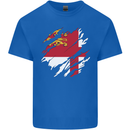 Torn Flag Sark Mens Cotton T-Shirt Tee Top Royal Blue