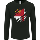 Torn Flag Sark Mens Long Sleeve T-Shirt Black
