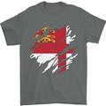 Torn Flag Sark Mens T-Shirt 100% Cotton Charcoal