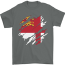 Torn Flag Sark Mens T-Shirt 100% Cotton Charcoal