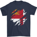 Torn Flag Sark Mens T-Shirt 100% Cotton Navy Blue