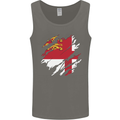 Torn Flag Sark Mens Vest Tank Top Charcoal