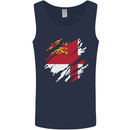 Torn Flag Sark Mens Vest Tank Top Navy Blue