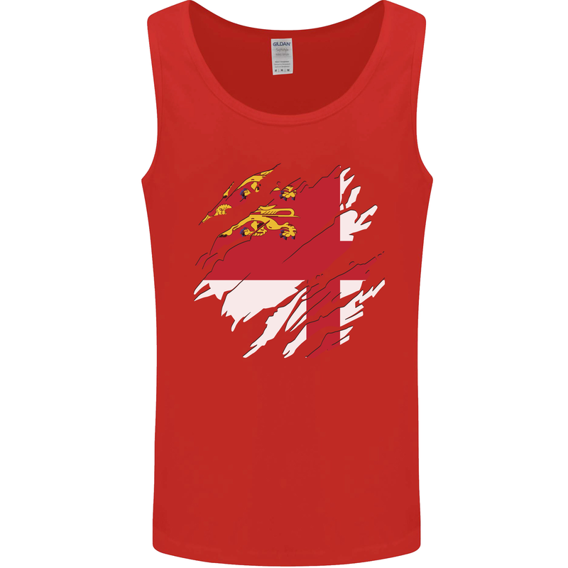 Torn Flag Sark Mens Vest Tank Top Red