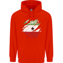 Torn Flag Somaliland Mens 80% Cotton Hoodie Bright Red