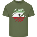 Torn Flag Somaliland Mens Cotton T-Shirt Tee Top Military Green
