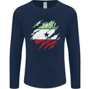 Torn Flag Somaliland Mens Long Sleeve T-Shirt Navy Blue