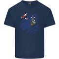 Torn Flag South Georgia and Sandwich Islands Kids T-Shirt Childrens Navy Blue