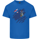 Torn Flag South Georgia and Sandwich Islands Kids T-Shirt Childrens Royal Blue