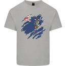Torn Flag South Georgia and Sandwich Islands Kids T-Shirt Childrens Sports Grey