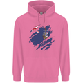 Torn Flag South Georgia and Sandwich Islands Mens 80% Cotton Hoodie Azelea