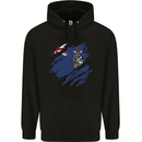 Torn Flag South Georgia and Sandwich Islands Mens 80% Cotton Hoodie Black