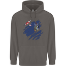 Torn Flag South Georgia and Sandwich Islands Mens 80% Cotton Hoodie Charcoal