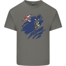 Torn Flag South Georgia and Sandwich Islands Mens Cotton T-Shirt Tee Top Charcoal