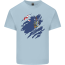 Torn Flag South Georgia and Sandwich Islands Mens Cotton T-Shirt Tee Top Light Blue