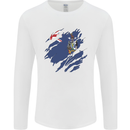 Torn Flag South Georgia and Sandwich Islands Mens Long Sleeve T-Shirt White