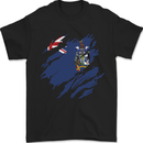 Torn Flag South Georgia and Sandwich Islands Mens T-Shirt 100% Cotton Black