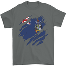 Torn Flag South Georgia and Sandwich Islands Mens T-Shirt 100% Cotton Charcoal